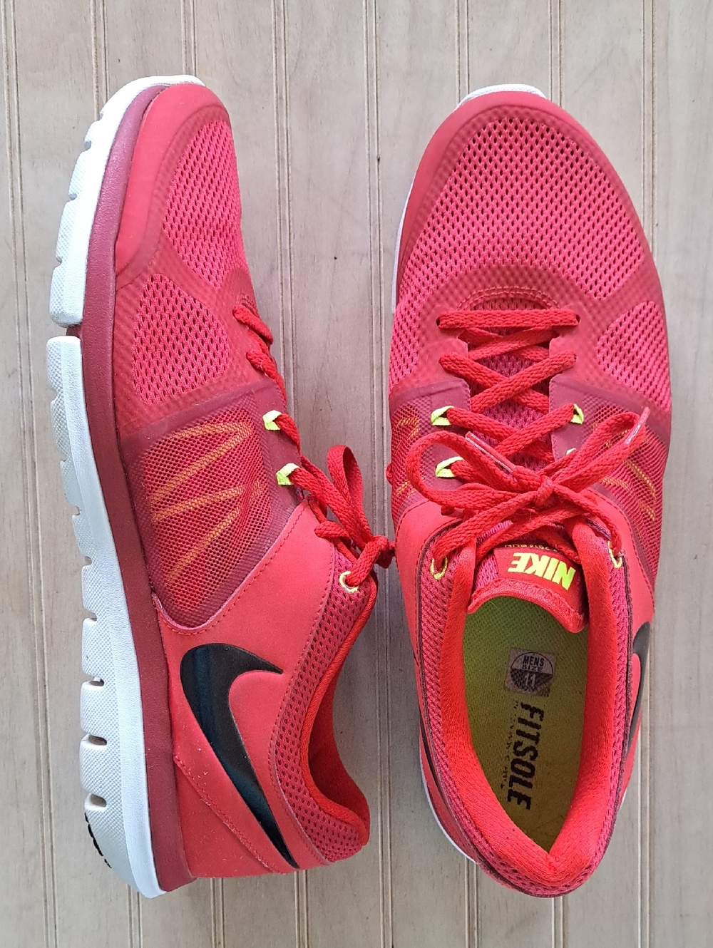Nike Flex 2014 Run Athletic Sneakers Red Neon Lightweight Gym Running Shoes